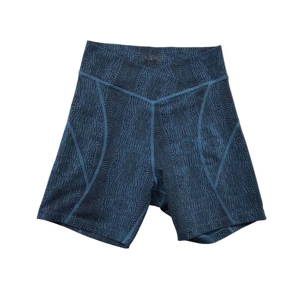 L*Space Active Blue Snakeskin Print High Waisted Biker Shorts Large L/G LSPACE
